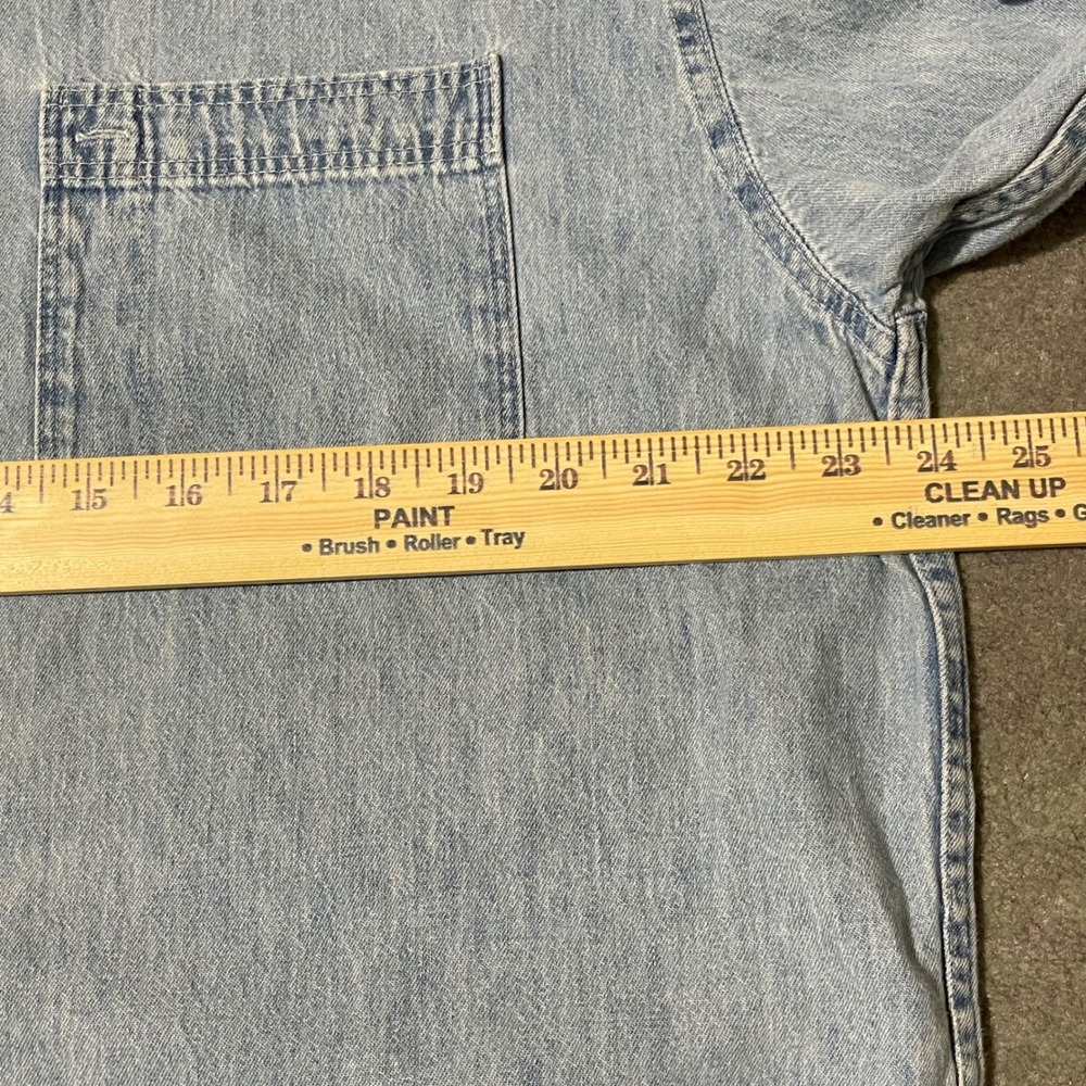 VTG Gap Denim Shirt Button Down Men XL Blue Distressed Pocket Cotton Made in USA - Picture 4 of 15